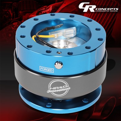 NRG UNIVERSAL STEERING WHEEL QUICK RELEASE ADAPTOR GEN 2.0 TITANIUM RING BLUE