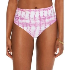 Bar III Summer Stripe High Waist Bikini Bottom Size L Purple Tie Dye New