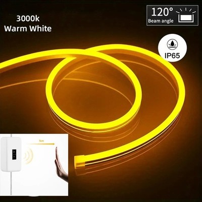 5V USB Neon LED Streifen Licht Flexibel Wasserdicht Silikon mit Gesten Dimmer