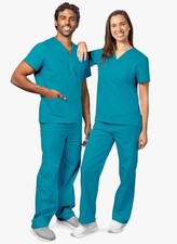 Adar Universal Unisex Scrubs Drawstring Scrub Set Blue Size Medium NWT