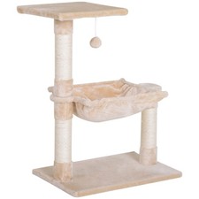 Image of PawHut Cat Activity Tree w/ Two-Tier Scratching - Beige, Refurbished