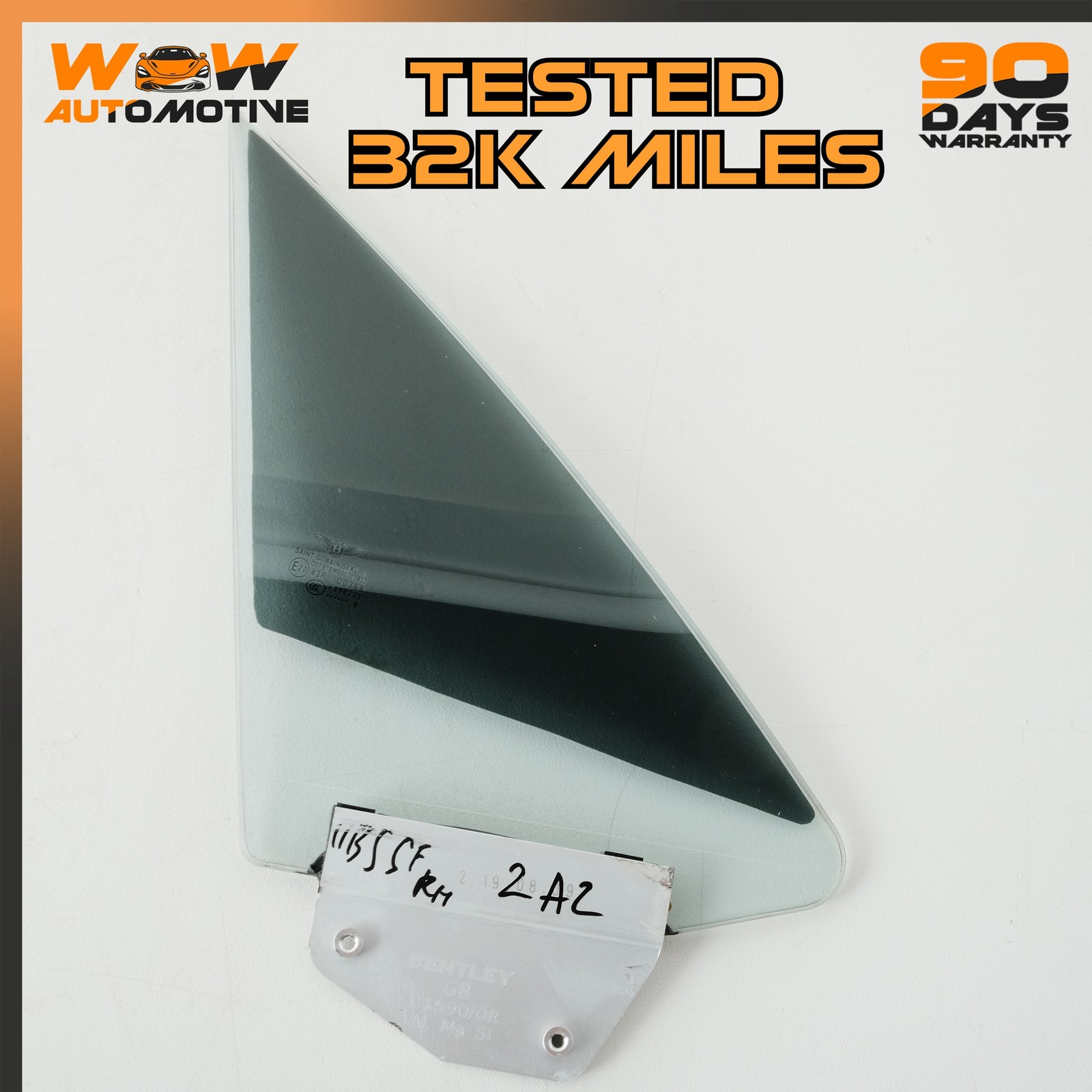 04-17 BENTLEY CONTINENTAL SUPERSPORTS GT FRONT RIGHT DOOR VENT WINDOW GLASS OEM
