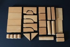 Vintage 1960/70s wooden building blocks  x 29  - natural wood various shapes