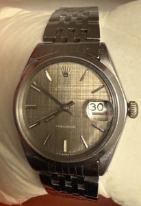 VINTAGE RARE  ROLEX OYSTERDATE  PRECISION 6694 BROWN LINEN DIAL RUNS  VERY  GOOD