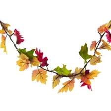 Battery Operated 10ft. Illuminated Autumn Leaves Garland with Timer