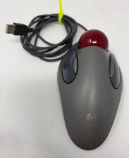 Logitech T-BC21 Trackman Trackball USB Wired Marble Mouse Working