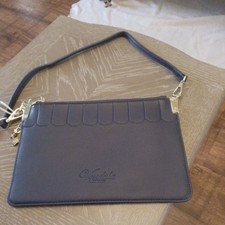 Vendula Vegan Leather Navy Blue Handbag With Detatchable Strap, 25cm X 17cm