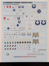 Ultramarine Upgrades Transfer Sheet 2025, 10th Ed Decals, Space Marines, 40K, GW