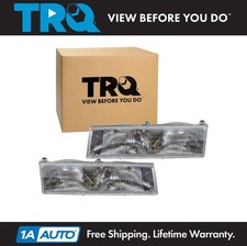 Trq Headlight Assembly Set Fits 1989-1990 Mercury Cougar 1992-1994 Grand Marquis