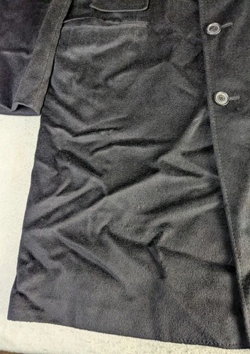 Hickey Freeman Coat Mens 44 Long 100% Wool Black Overcoat Jacket- Union Made  image 22