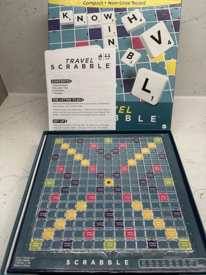 Mattel Games Scrabble Travel Game, Portable and Compact, 2-4 Players - Image 3 of 4
