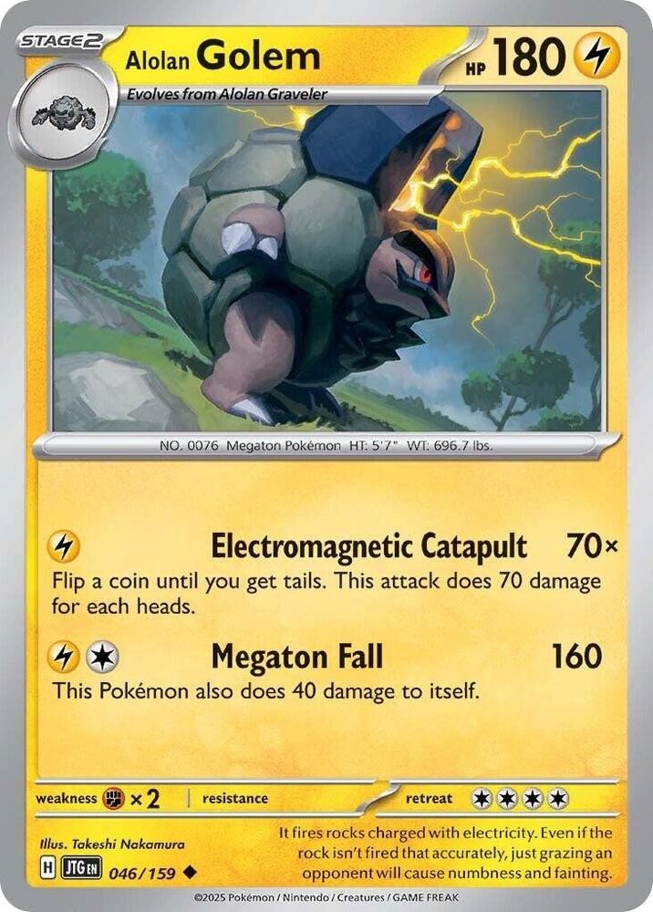 Alolan Golem Uncommon SV09: Journey Together 046/159 NM