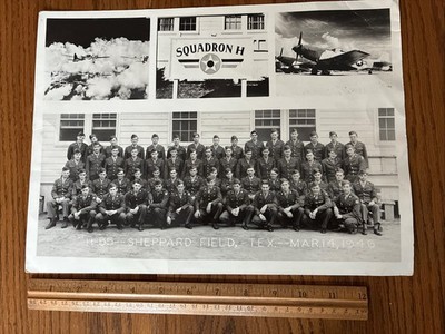 Original 1946 Photo USAF Bomber Squadron H Sheppard Field TX Crew Names on Back