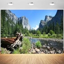 7x5ft Mountain Backdrop Mountains Lake Forest Landscape Photography Background R