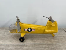 Vintage Hubley Kiddie Toy Helicopter Diecast Metal Military Logo Broken Blade