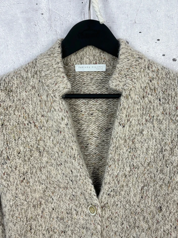 Fabiana Filippi Made in Italy Knit Alpaca Long Sleeve Blazer Jacket Size XS - Image 4 of 4