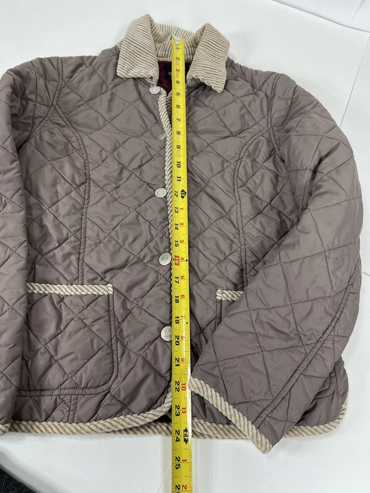 ESPRIT Vintage CHAQUETA ABRIGO ACOLCHADO MUJER Pequeño S Granero Abrigo Pana Foto 4 de 4