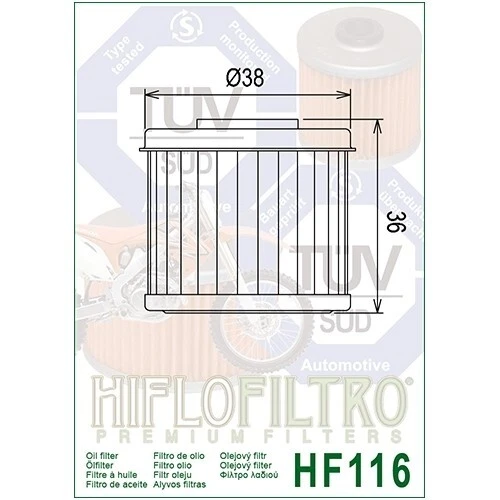 Filtro de aceite Hiflofiltro para HONDA CRF450R / CRF450RL / CRF450RX (2002 a 2022) Foto 2 de 4