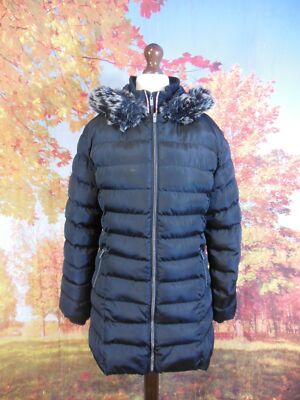 Kangol schwarzer wattierter Steppparka Mantel. UK Damen Gr. 14