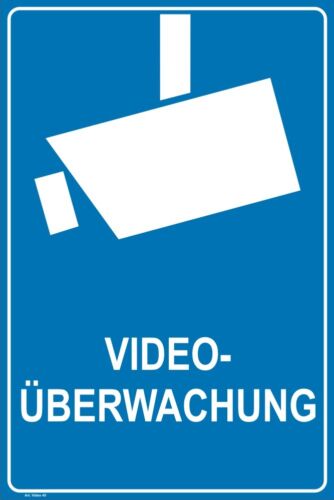 Panneau, autocollant, vidéosurveillance, vidéosurveillance, vidéo, panneau d'avertissement, caméra, Vi45 - Photo 1/1