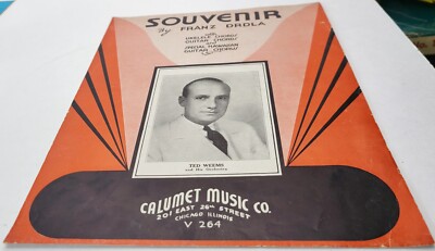 1935 Vintage Sheet Music Souvenir by Franz Drdla Featured by Ted Weems Orchestra