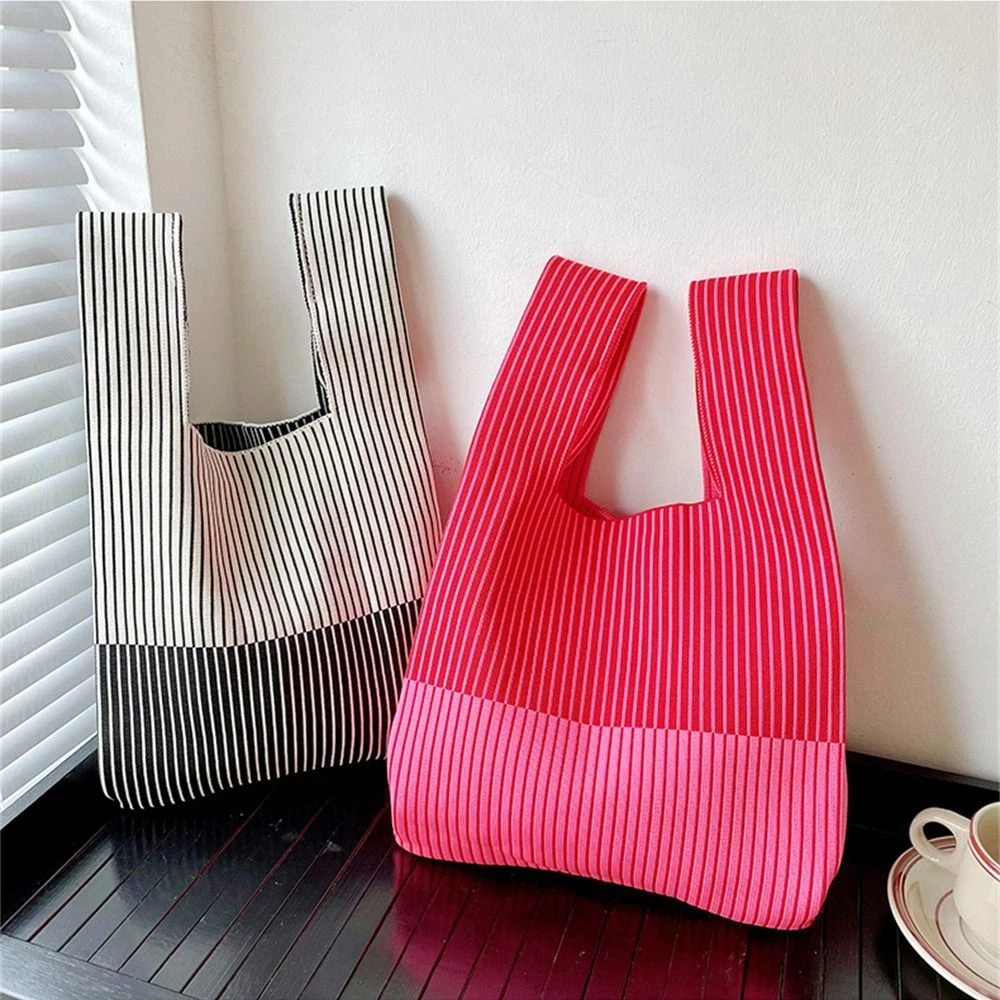 Handmade Handbag Knot Shopping Bags Casual Small Tote Bag Girls
