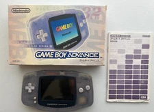 Authentic Nintendo Game Boy Advance Console GBA - Glacier Clear - In Box - Works