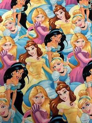 Disney Springs Creative Multi Princess Packed Fabric 2019 56 in x 44 in