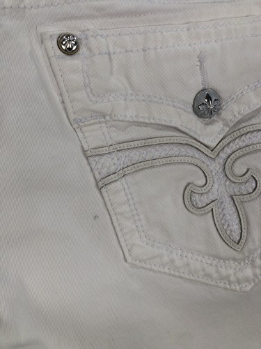 Rock Revival Mens Jack Shorts White Denim Embroidered Studded Size 42 NEW - Picture 22 of 23