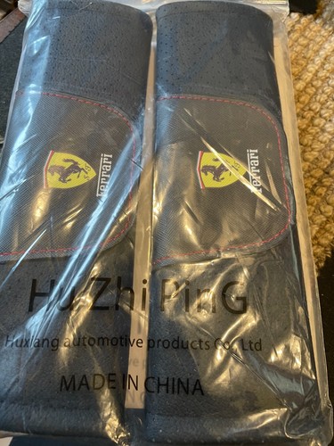 2 piezas almohadilla de hombro negra de alta calidad para cinturón de seguridad de automóvil apta para Ferrari - Imagen 2 de 2
