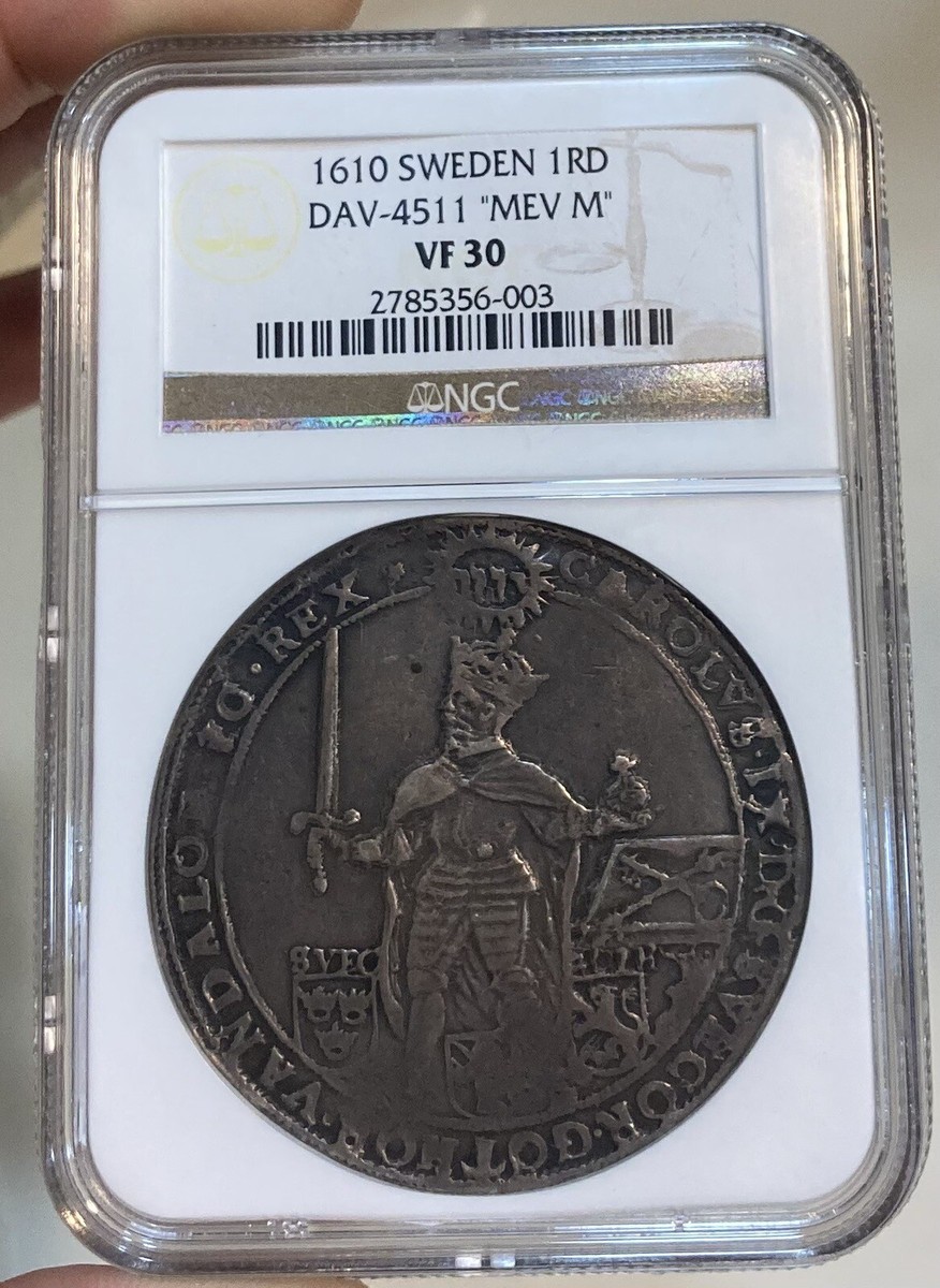 1610 Sweden Riksdaler Taler NGC VF30 Dav 4511 Very Rare | eBay