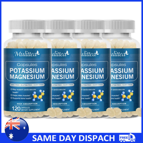 Potassium Magnesium Caps Helps Sleep,Immune Booster,Bone& Muscle Health 120 Caps - Picture 1 of 13