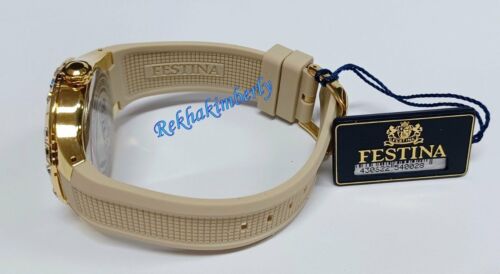 Festina Ladies Analogue Zirconia Round Watch 44mm Beige Dial, Strap NEW F16582/2 - Picture 6 of 8