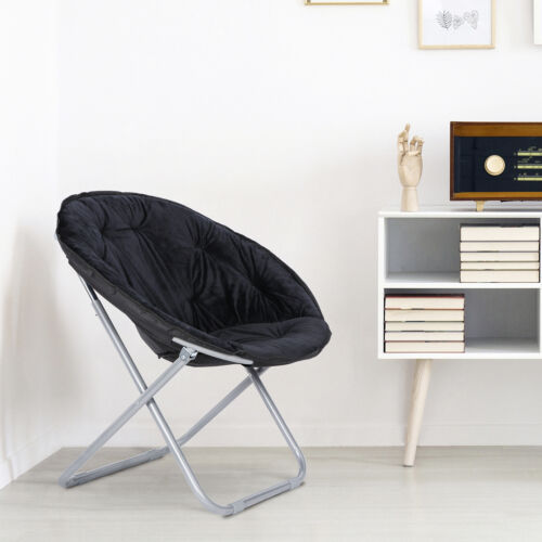 Moon Chair Seat Stool Saucer Chair Soft Folding Metal Frame Living Room Decor - Bild 1 von 7