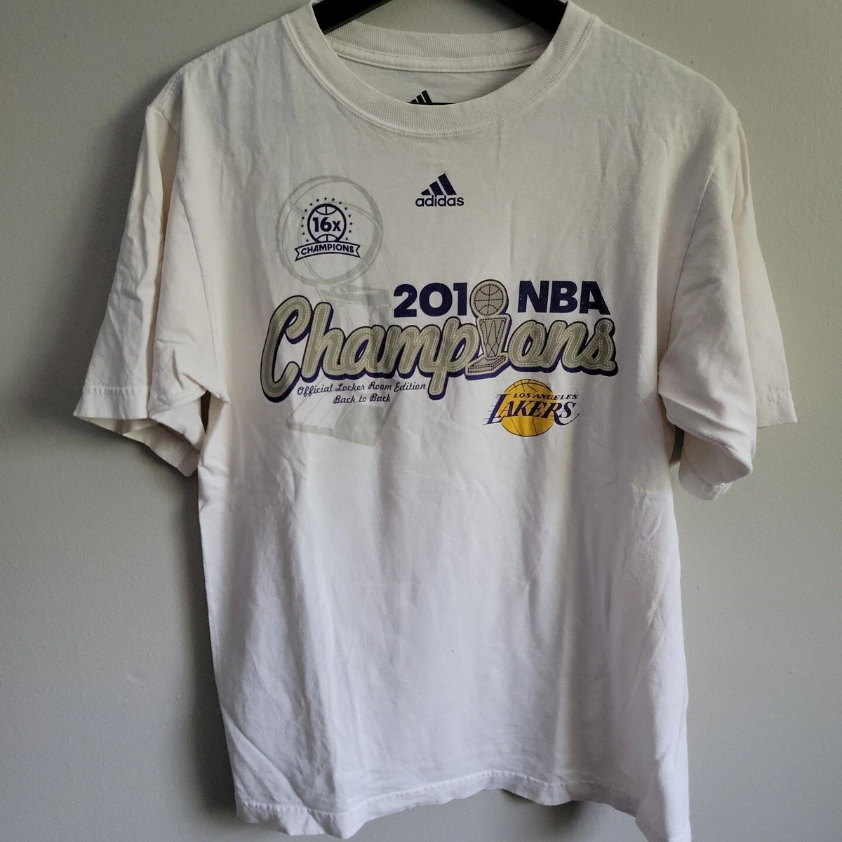 Adidas 2010 Los Angeles Lakers Championship Shirt Sz Small White