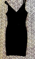 NWOT Marshmallow Womens Juniors Little black dress spandex sheath short Low V S