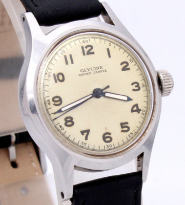 WW Glycine Bienne - Geneve Vintage Swiss Steel Wristwatch Kal. 72 / 40er Jahren