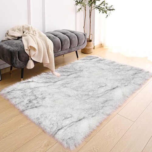 Latepis Faux Fur Sheepskin Area Rugs Soft Shaggy Carpet for Living Room Bedroom - Picture 75 of 219