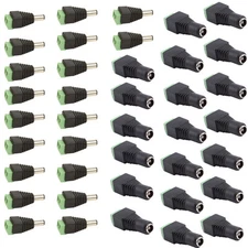 20 Pairs Male and Female 2.1x5.5mm DC Power Plug Jack Adapter Connector for CCTV