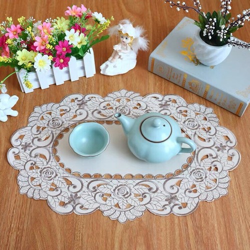 Vintage Embroidery Cutwork Lace Tablecloth Dining Kitchen Table Runner Wedding - Picture 16 of 63