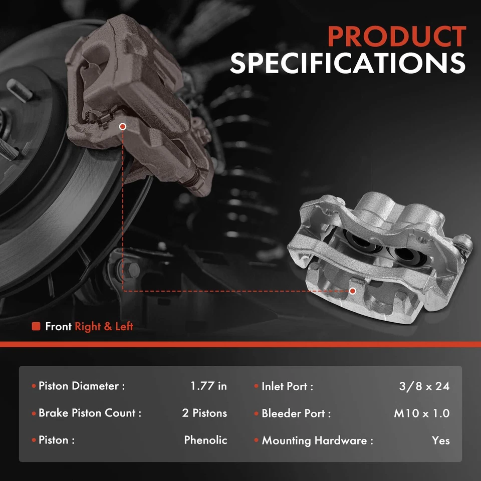 2x Pinzas de freno delanteras izquierda y derecha con soporte para Jeep WJ Grand Cherokee 99-04 Foto 2 de 4