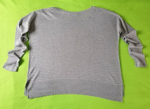 H&M Pulli Pullover *M *38/ 40 *Grau mit Lurex *Streifen *leicht Oversized - Bild 8 von 8