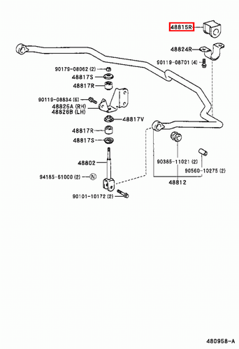 Genuine LandCruiser 80 79 Series HZJ FZJ HDJ Rear Stabilizer Sway Bar D Bush x2 - Picture 4 of 11