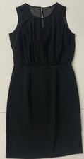 New York Marc Andrew Sleeveless Dress BLACK 12 Sheer Top Cocktail Fitted Little