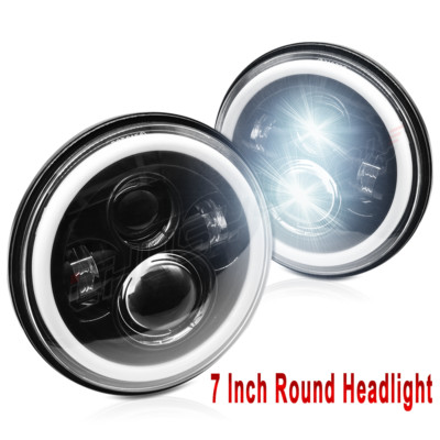 7inch Round LED Headlights DRL Angel Eyes for Ford Falcon Sedan Delivery 1961-65