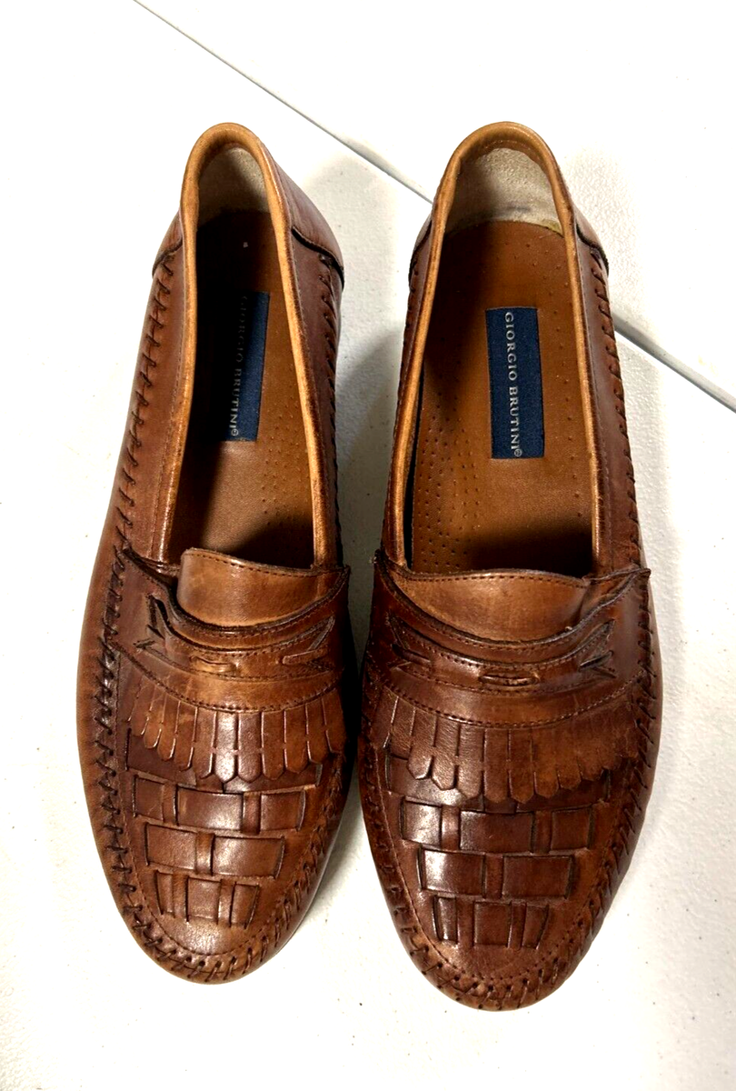 Giorgio Brutini Men Shoes Slip One Brown Alligator Skin Pattern Brown Size 9 1/2 Mezlan Alligator Shoes - Gem main image 4