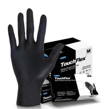 TouchFlex Nitrile Gloves 4.5 Mil - CASE OF 10 BOXES OF 100 GLOVES - BLACK/BLUE