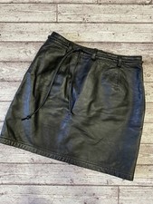 Ralph Lauren Skirt Black Leather Size 6 Made In Italy