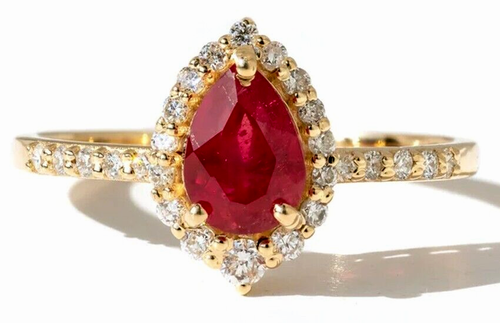 Bague Diamants 0.40 Ct Or Jaune 18K - Forme Florale, Taille Ronde - Pour Anniversaire