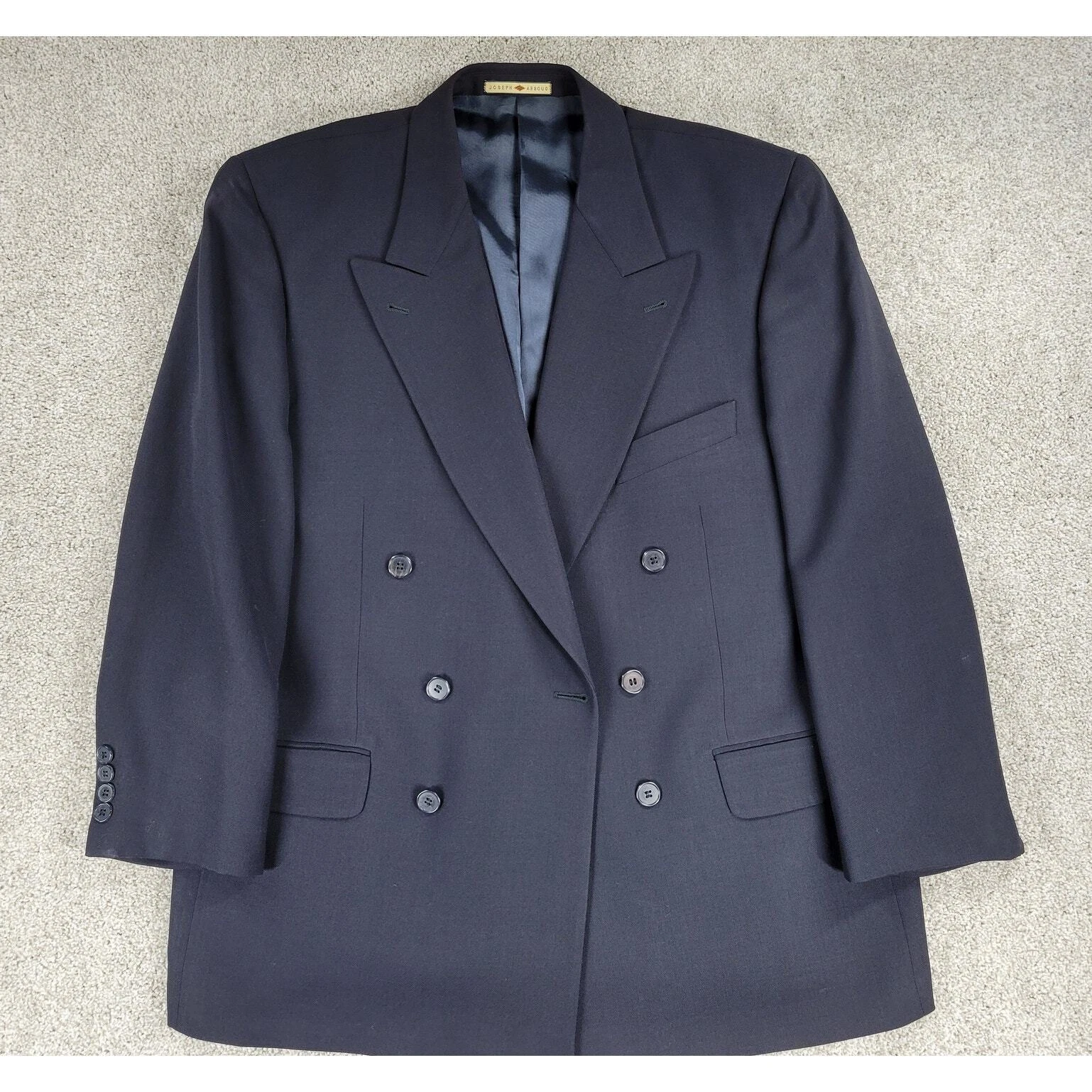 Joseph Abboud Nordstrom Blazer Mens 41S Navy Peak Lapel Double Breasted Coat